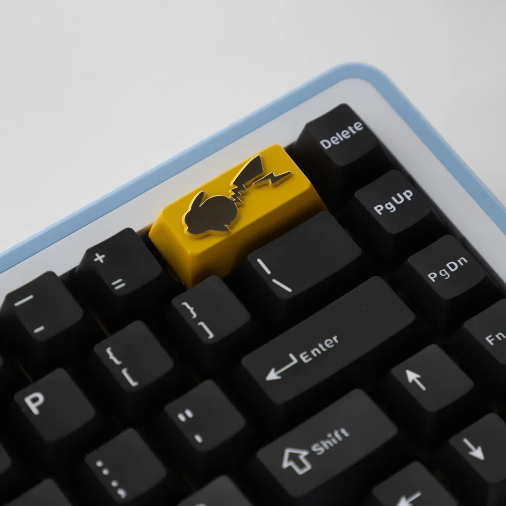 Pikachu zinc alloy backspace keycap on mechanical keyboard