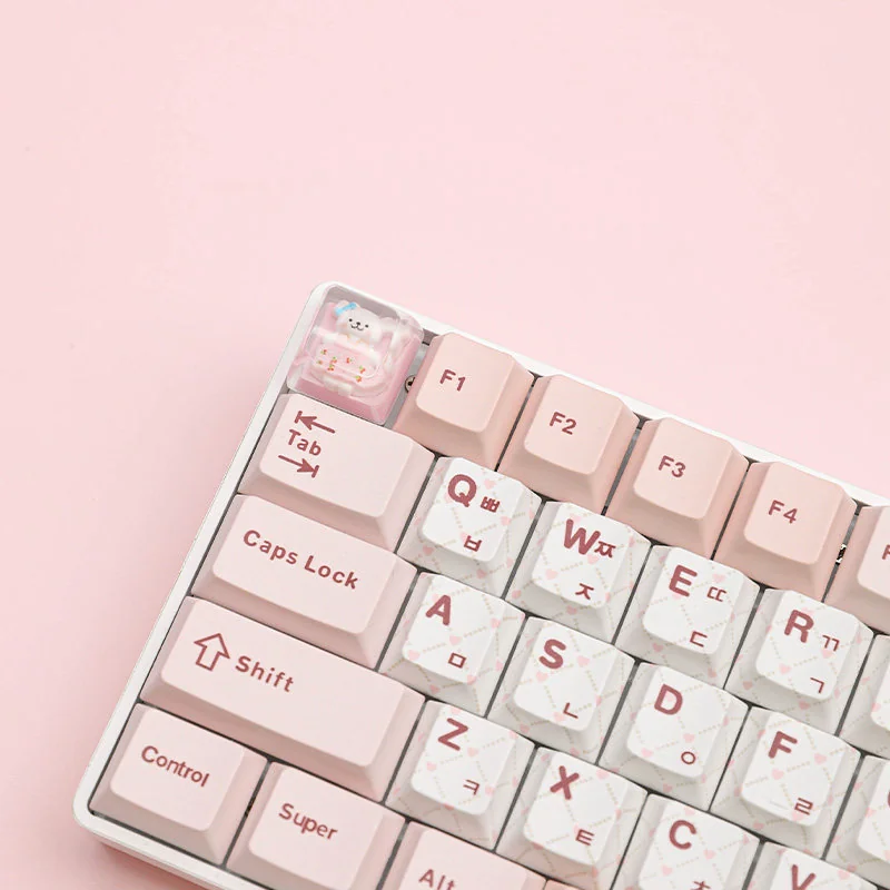 Pink Dress and Blue Hat Maltese Dog Keycap options side by side