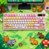 Side view of Pixel Zoo MOA profile keycaps, illustrating their uniform ergonomic shape.