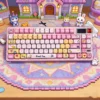 Close-up of Pixel Zoo PBT keycaps, highlighting dye-sublimated pixel art legends and smooth matte finish.