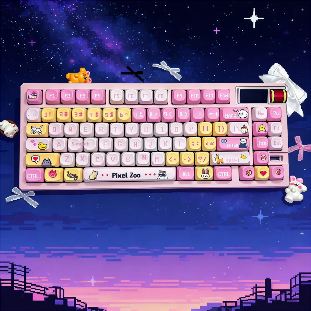Detailed view of a pixelated animal keycap from the Pixel Zoo set, emphasizing retro gaming aesthetic.