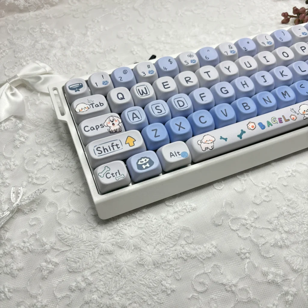 Close-up of Puppy Bagel MOA Keycap Unique Puppy Bagel design highlighting details and finish