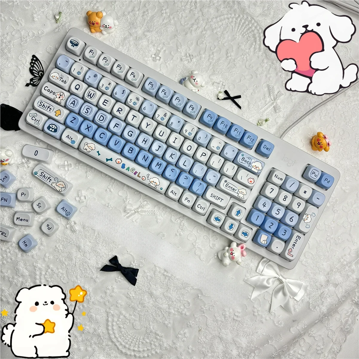 Detailed texture view of Puppy Bagel MOA Keycap Unique Puppy Bagel design design and material