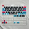 Lifestyle shot of the keycap set in a retro gaming setup, with a matching desk mat and accessories.