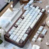 Full layout of the Sea Salt Choco PBT Dye-Sub Keycap Set on a mechanical keyboard