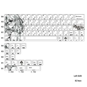 Side profile of Shirley Cherry Keycap Set Exclusive Shirley showing keycap set shape and fit
