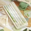 Side profile view of Sumikko Gurashi keycaps illustrating the ergonomic Cherry profile