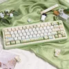 Full layout of Sumikko Gurashi PBT keycap set showcasing all 143 keys with pastel characters