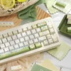 Macro shot of Sumikko Gurashi PBT keycap surface demonstrating its matte finish and durability