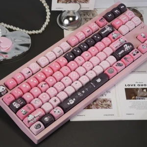 Sweet Cool Bunny PBT Keycap Set on mechanical keyboard
