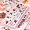 Keyboard featuring Chocolate Strawberry keycaps in a sweet, aesthetic setup