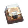 Detailed close-up of Valorant Brimstone character art within transparent resin keycap