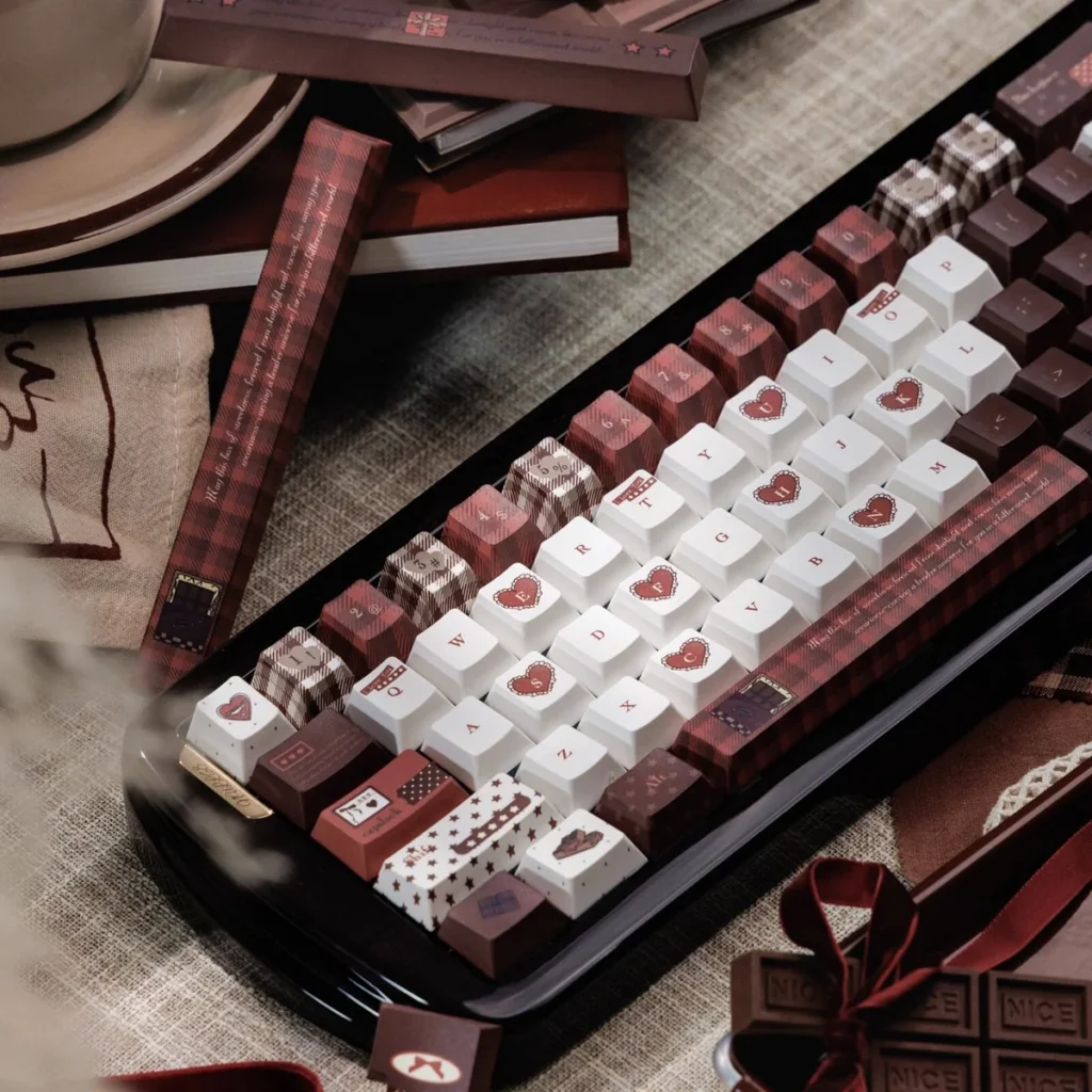 Velvet Secret Realm Series Unique 'Velvet Secret hero image featuring Velvet Secret Realm Keycap Set