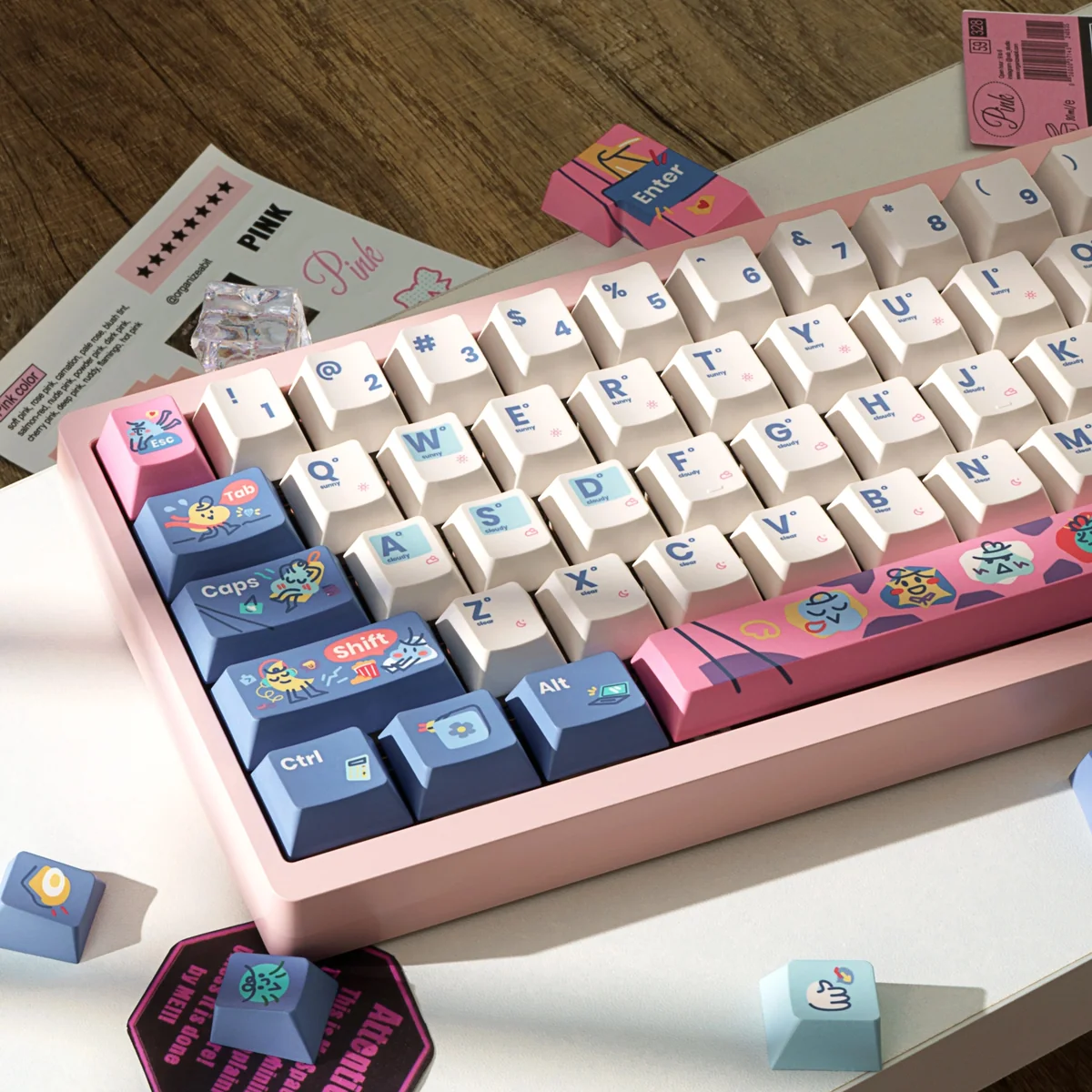 Close-up of Vibrant Dopamine Series Keycap Vibrant Dopamine highlighting details and finish