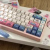 Side profile of Vibrant Dopamine Series Keycap Vibrant Dopamine showing keycap set shape and fit