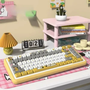 Whimsical Dog Keycap Set on mechanical keyboard