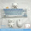 Detailed illustration of a white bear on a keycap